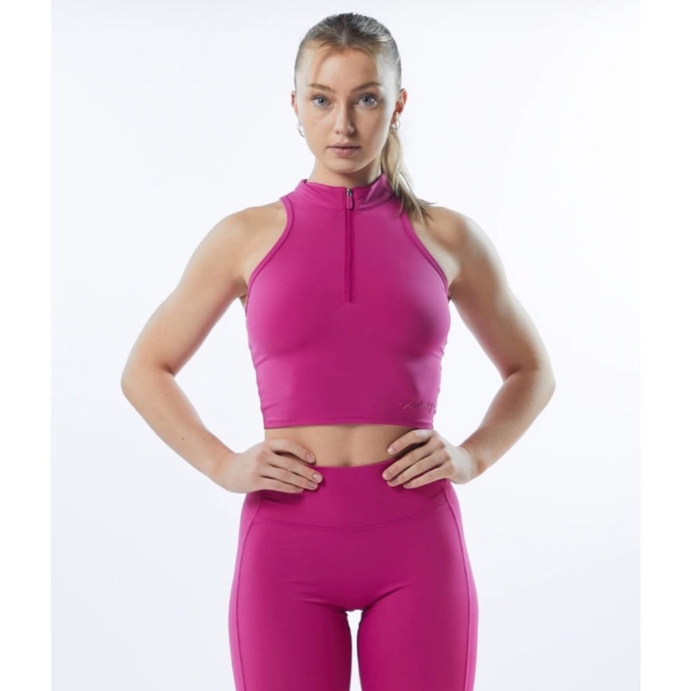 Alphalete Set Pulse Zip Tank Crop & Pulse Surge Shorts SET in Arcade Pink XS, S